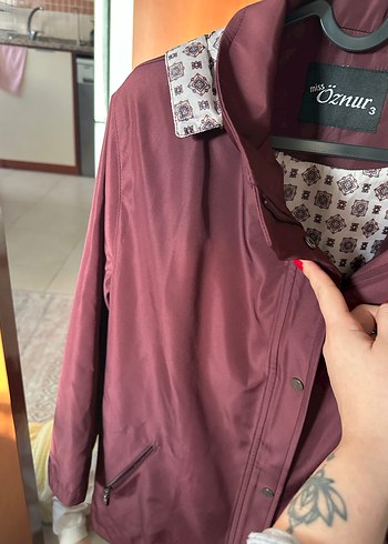 Bordo yağmurluk - Görsel 5