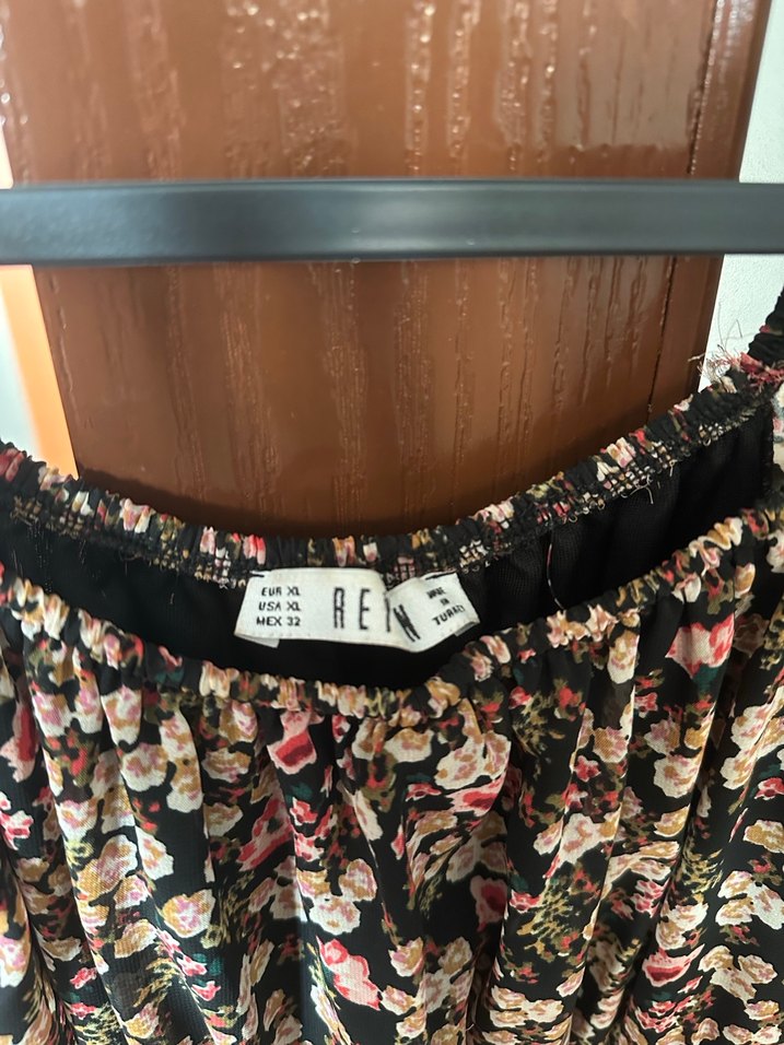 Kahverengi Çiçek Desenli Bohem Elbise - Görsel 5