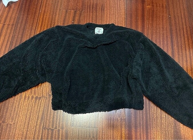 Crop peluş kazak