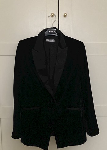 Mango Siyah Süet Kadın Blazer Ceket