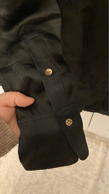m Beden siyah Renk Saten gömlek
