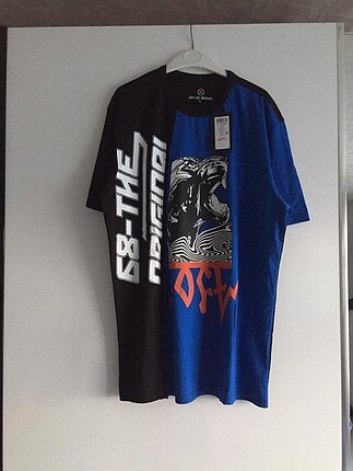 LOFT Siyah Lacivert Baskılı Oversize Tshirt