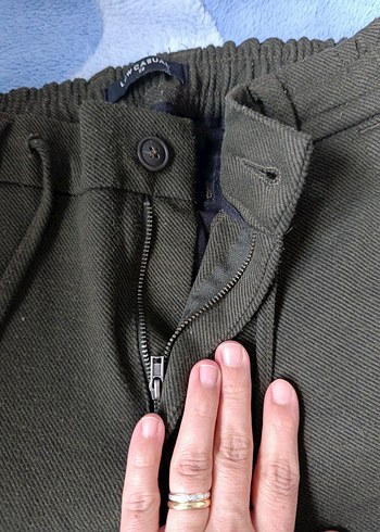 Erkek hakı yeşili Rahat Kesim Outdoor Eşofman pantolon - Görsel 3