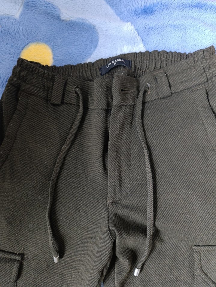 Erkek hakı yeşili Rahat Kesim Outdoor Eşofman pantolon - Görsel 2