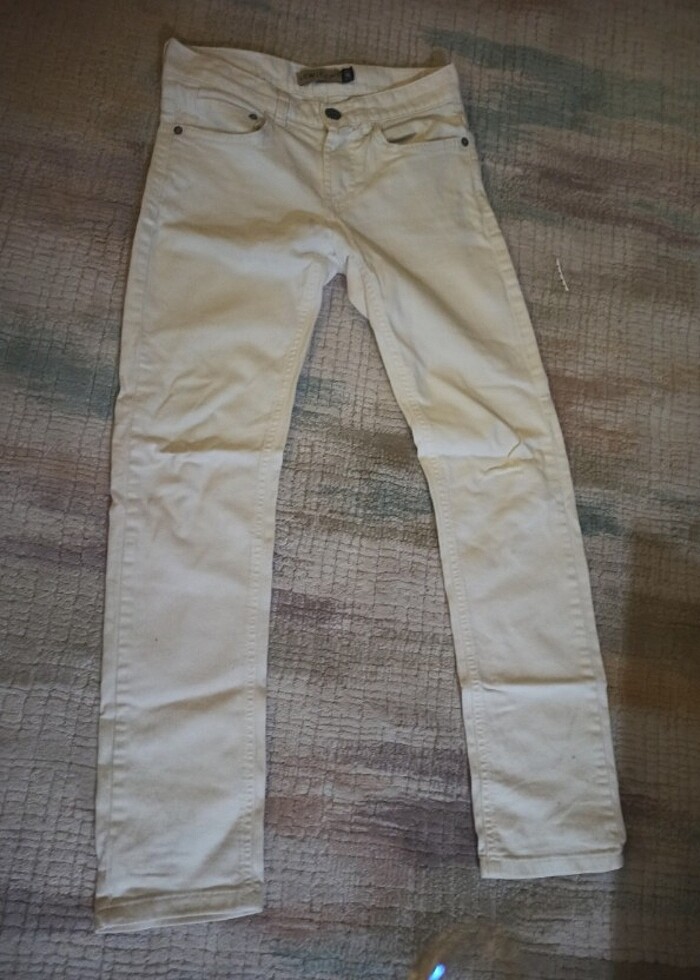 Beyaz kot pantolon  - Görsel 2