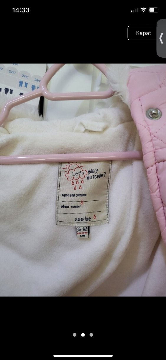 Düğmeli Pembe Bebek Kız Kar Tulumu - Görsel 2