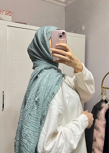 turkuaz renkli bürümcük şal