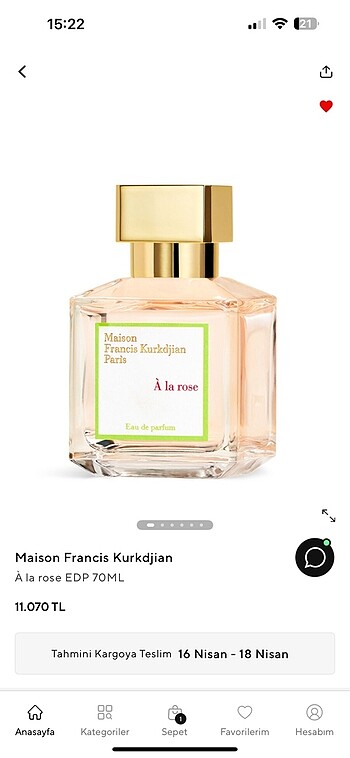 Maison Francis Kurkdjian A la Rose 70ml
