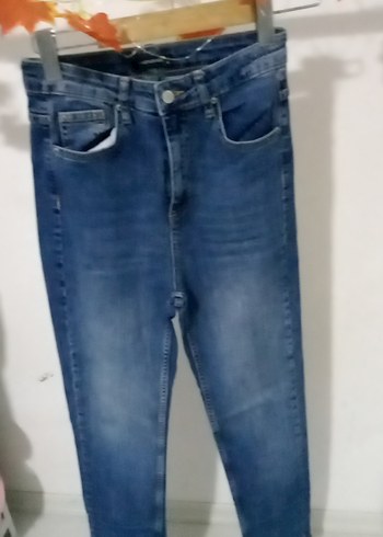 36 Beden Kadın Mavi Regular Fit Midi Denim Jean