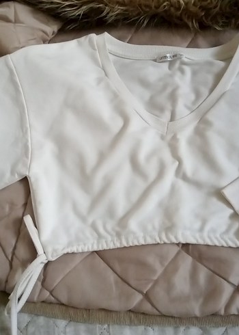 Armalife V Yaka krem Kadın crop