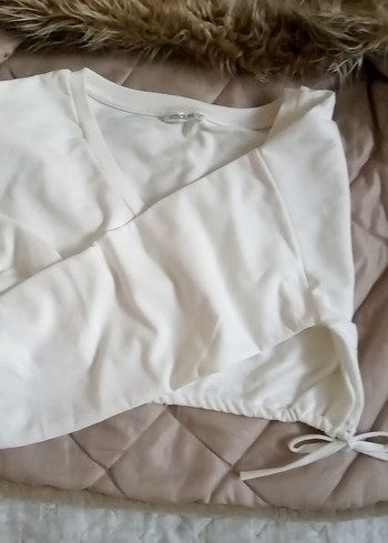 s Beden V Yaka krem Kadın crop