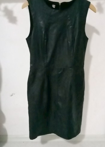 Zara Siyah deri Kadın Elbise