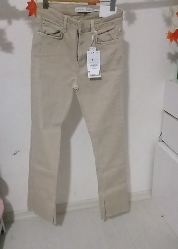 Bej Kadın Günlük Jean Pantolon