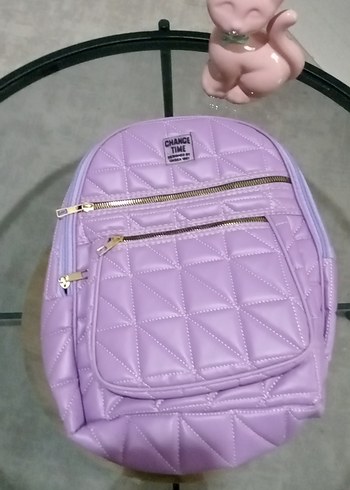 Pastel Mor Fermuarlı Kadın Sırt Çantası