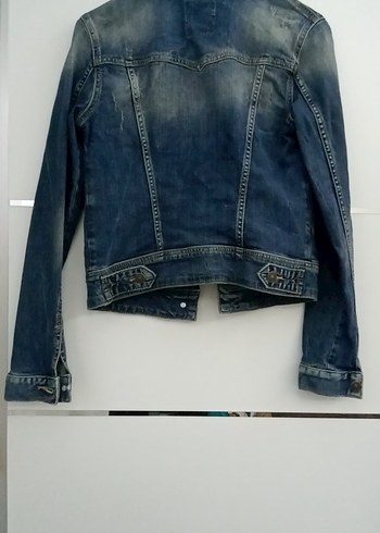 xs Beden mavi Renk Düğmeli Mavi Denim Kadın Ceket