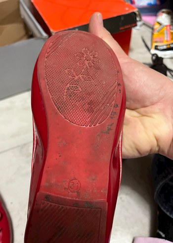 Kız Çocuk Kırmızı Fiyonklu Bale Ayakkabısı - Görsel 4