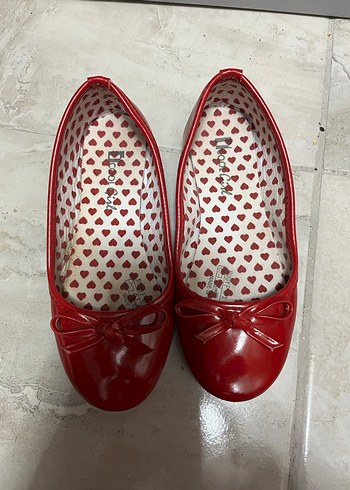 Kız Çocuk Kırmızı Fiyonklu Bale Ayakkabısı - Görsel 2