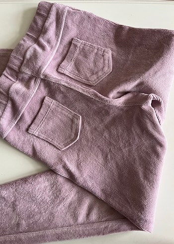 Kız Çocuk Mor Süet Tayt - Görsel 3