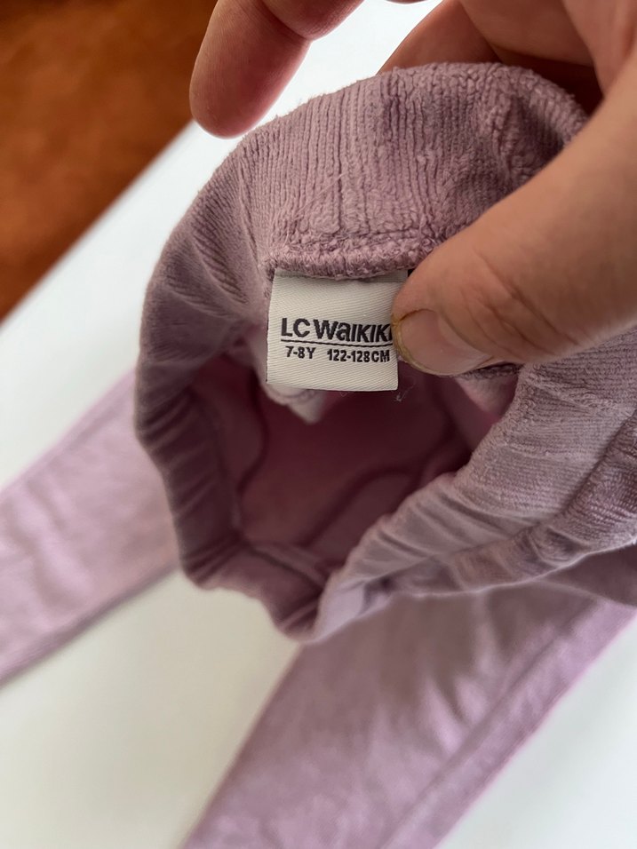 Kız Çocuk Mor Süet Tayt - Görsel 5