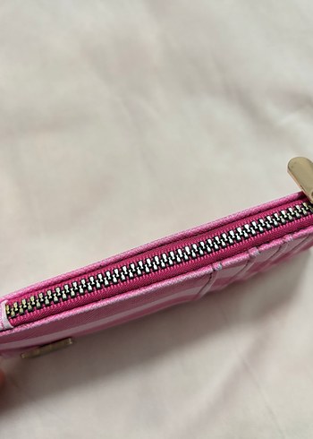 Pembe Çizgili Fermuarlı Kadın Cüzdanı - Görsel 3
