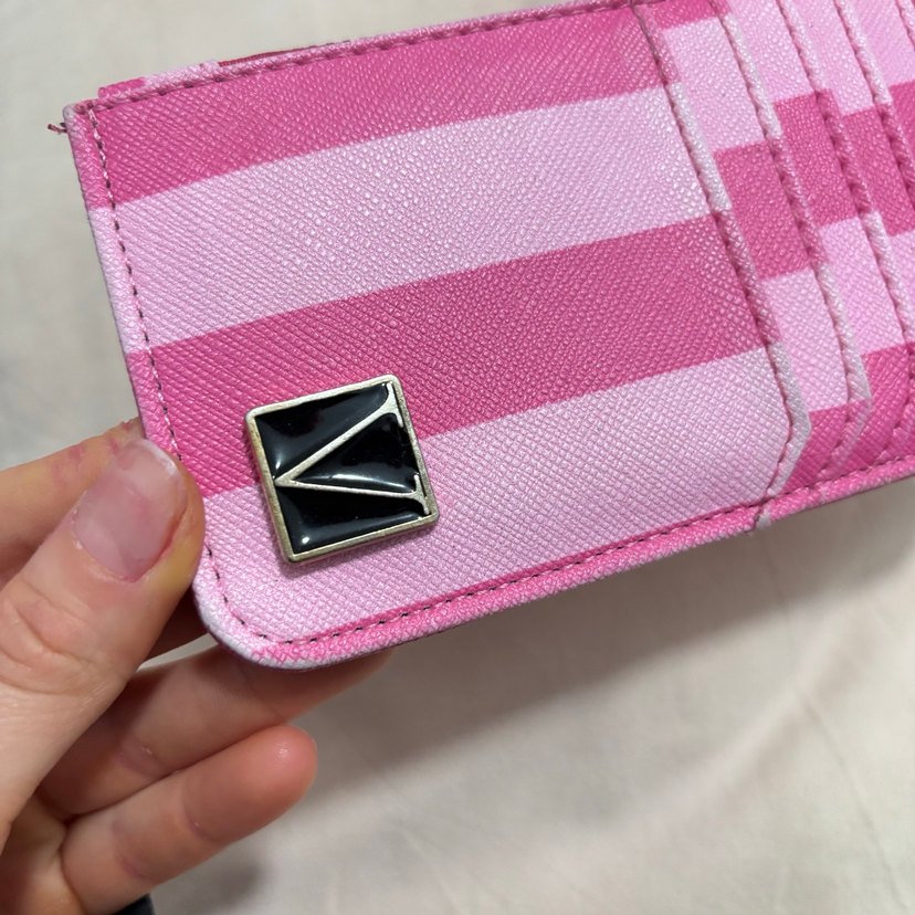 Pembe Çizgili Fermuarlı Kadın Cüzdanı - Görsel 4