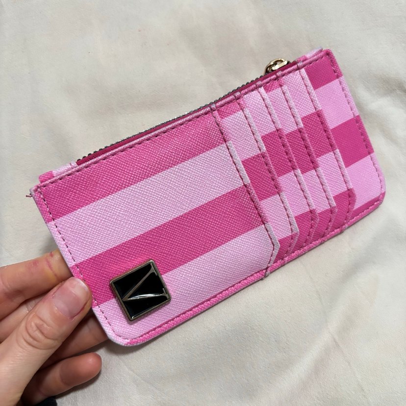 Pembe Çizgili Fermuarlı Kadın Cüzdanı - Görsel 2