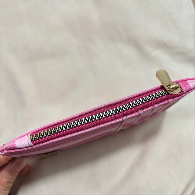 Pembe Çizgili Fermuarlı Kadın Cüzdanı - Görsel 3