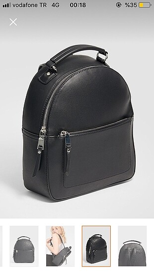 siyah askılı sırt çantası