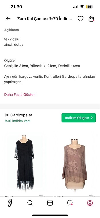 Beden yeşil Renk Zara zincir detaylı yeşil çanta