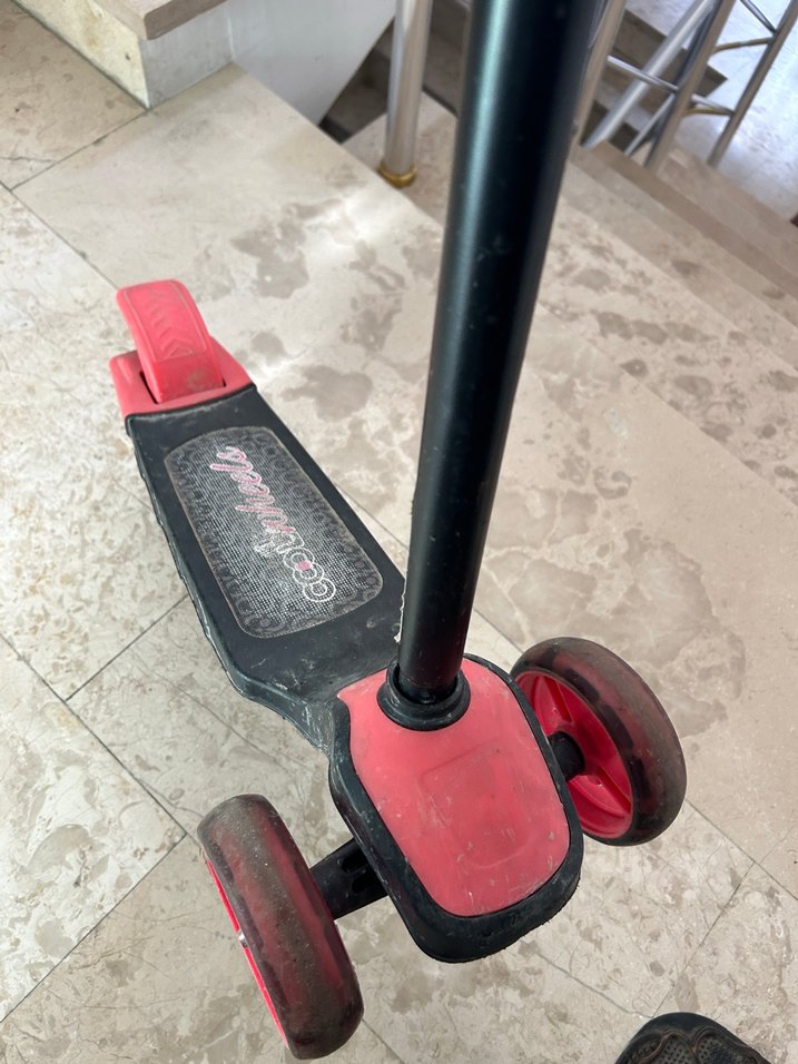 Renkli - pembe Kırmızı Çocuk Scooterı - Görsel 4