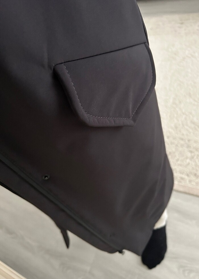 Antrasit Kapüşonlu Softshell kap - Görsel 5