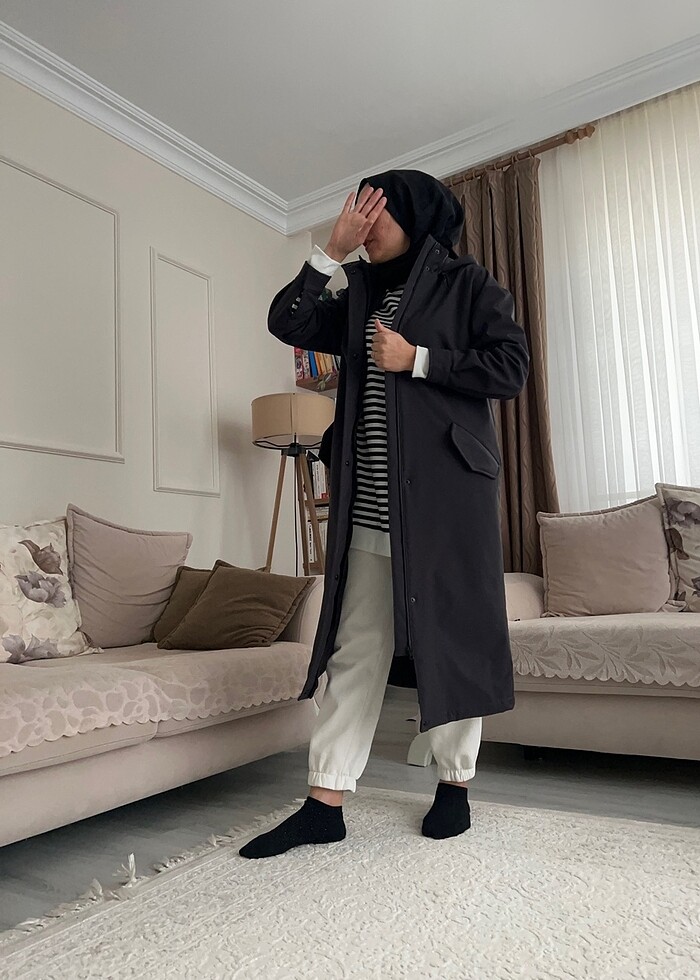 Antrasit Kapüşonlu Softshell kap - Görsel 4