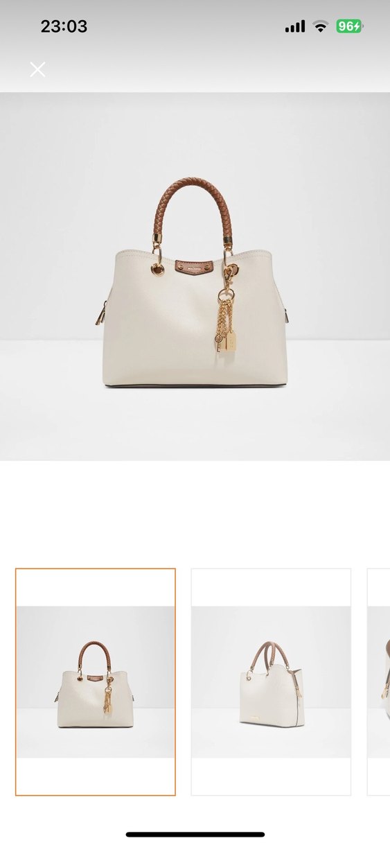 Aldo Kadın Büyük Boy Ekru Suni Deri Çanta - Görsel 4