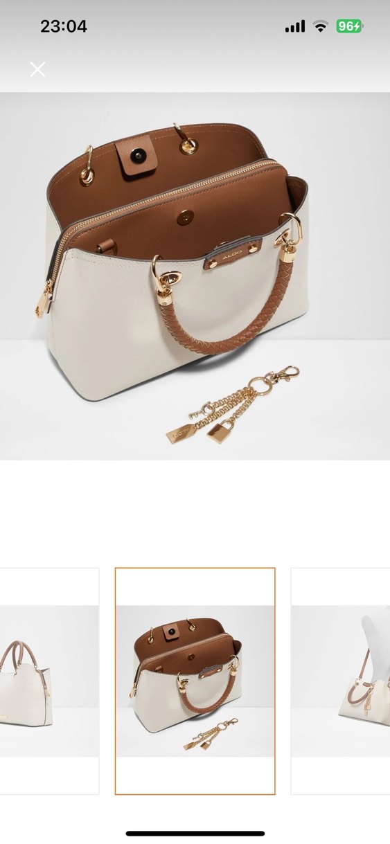 Aldo Kadın Büyük Boy Ekru Suni Deri Çanta - Görsel 3