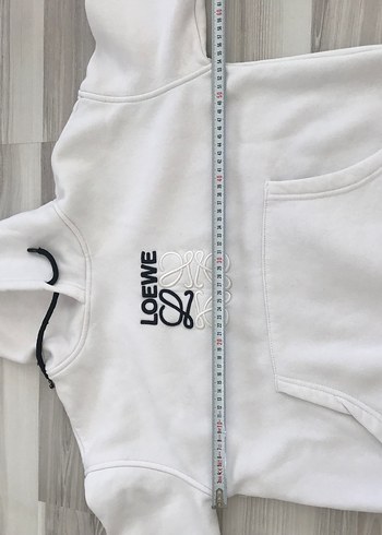 l Beden beyaz Renk Beyaz Kapüşonlu Kadın Sweatshirt