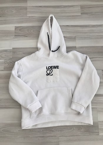 Beyaz Kapüşonlu Kadın Sweatshirt