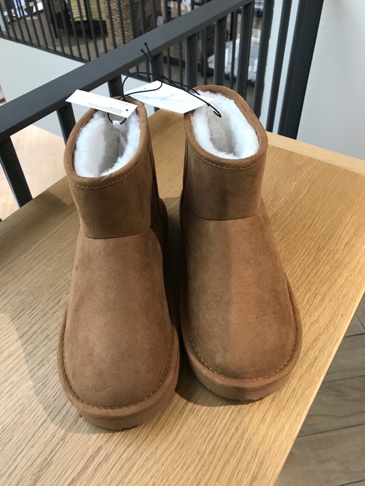 Kahverengi Süet Tüylü Kadın Dolgu Topuk Bot - Görsel 5