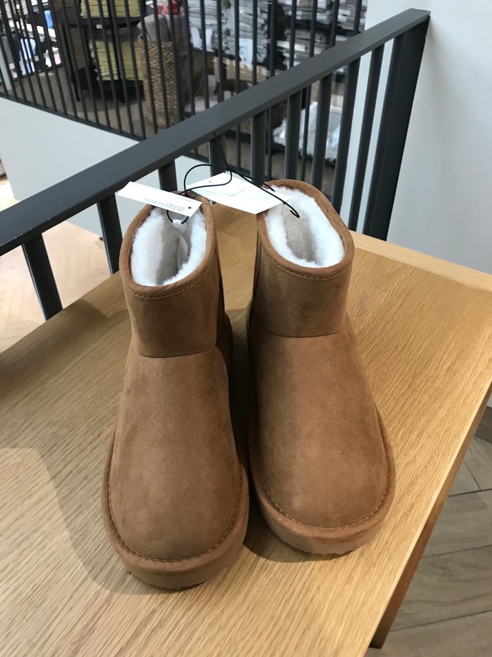 Kahverengi Süet Tüylü Kadın Dolgu Topuk Bot - Görsel 4