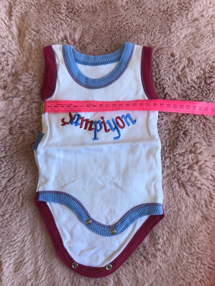 Renkli Nakışlı Kolsuz Bebek Body - Görsel 4