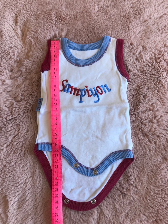 Renkli Nakışlı Kolsuz Bebek Body - Görsel 3