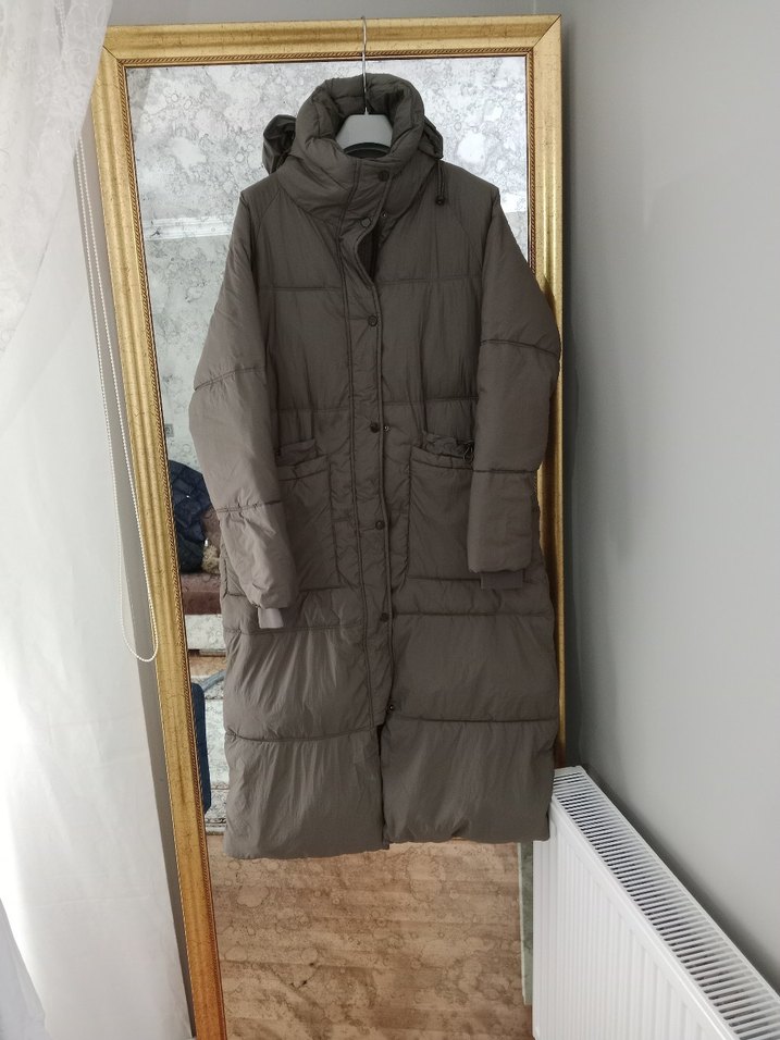 Kadın Uzun Kışlık Düğmeli Mont - Görsel 2