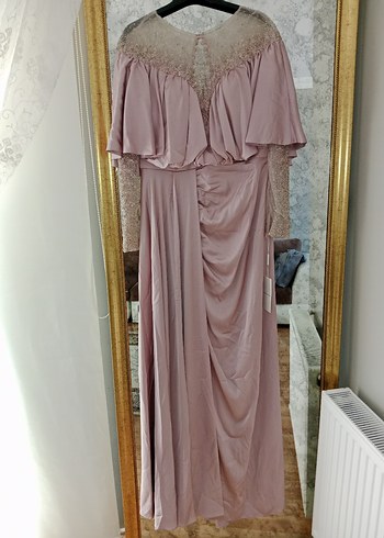 Kenzel Pudra Pembe Uzun  Abiye Elbise - Görsel 5