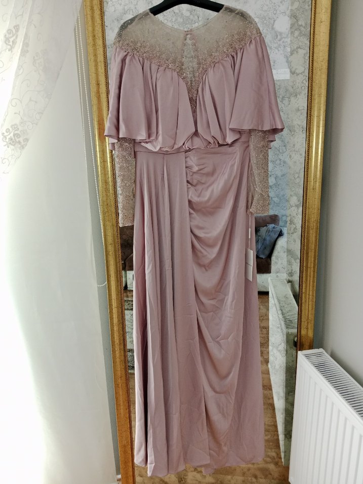 Kenzel Pudra Pembe Uzun  Abiye Elbise - Görsel 5