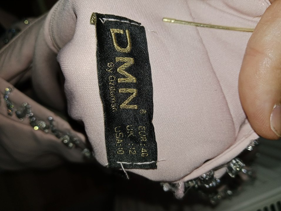 İşlemeli Pembe Uzun Abiye Elbise - Görsel 4