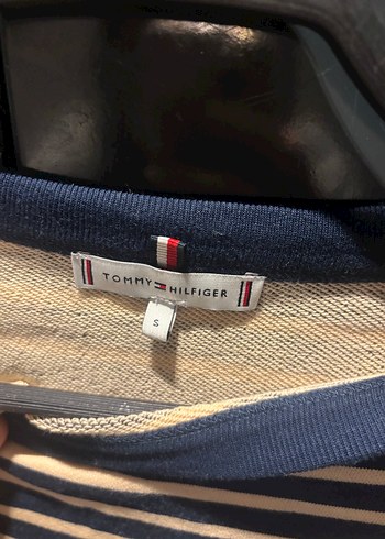 Düğmeli Çizgili Mavi Kadın Sweatshirt - Görsel 2