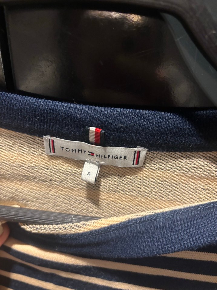 Düğmeli Çizgili Mavi Kadın Sweatshirt - Görsel 2