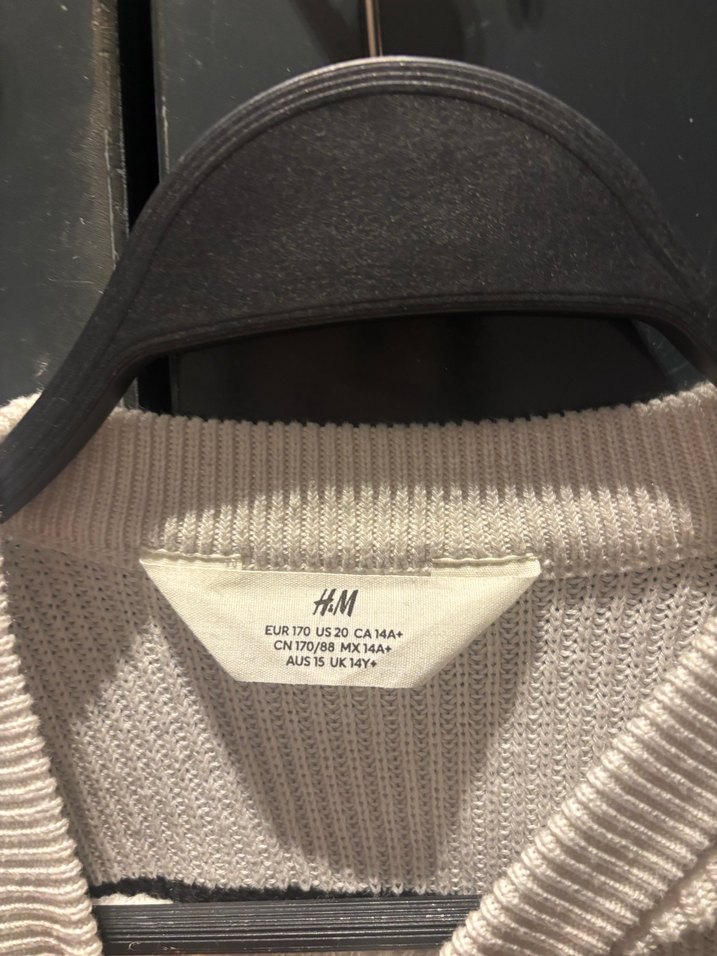 Çizgili Gri Beyaz Kadın Triko Kazak - Görsel 3