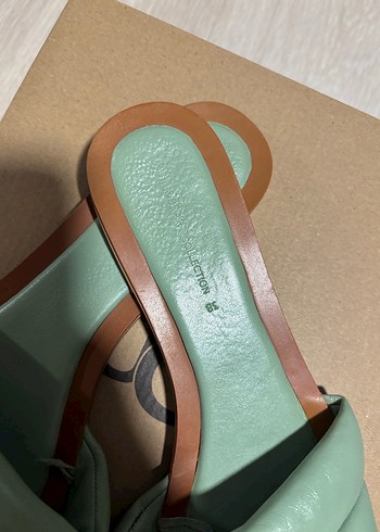 Yeşil Tokalı Kadın Blok Topuk Terlik - Görsel 2