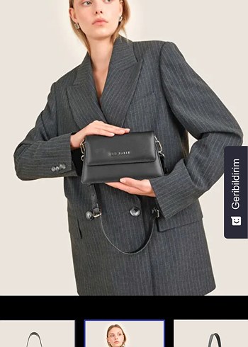 Ted Baker Siyah Deri Kadın Çanta - Görsel 6