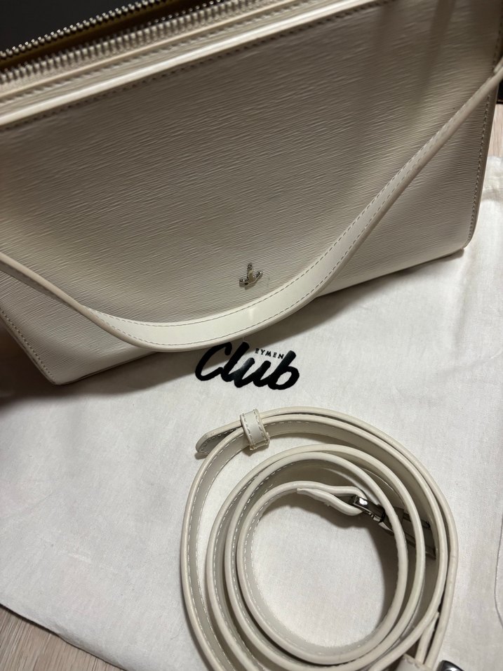 Beyaz Deri Fermuarlı Kadın Çanta - Görsel 5